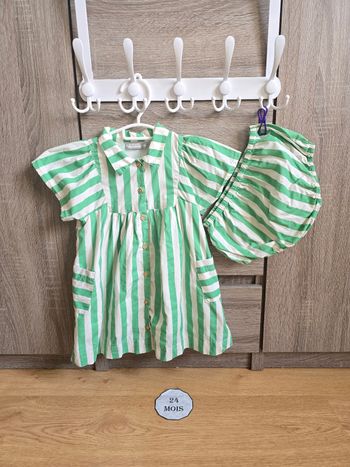 Vêtement Bébé Fille - Robe rayé - Bout'chou - 24 mois
