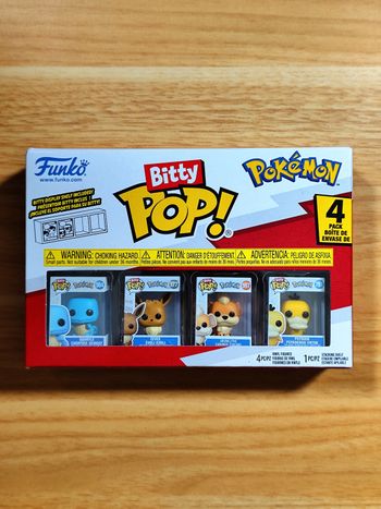 Boîte 4 Bitty Pop! - Carapuce, Évoli, Caninos, Psykokwak (Pokémon)