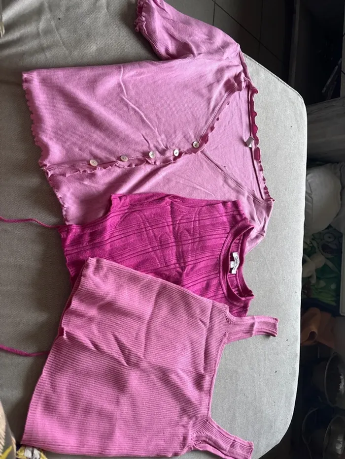 Lot de 3 haut rose femme