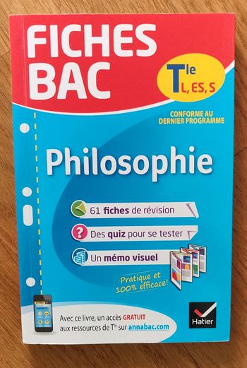 Livre Fiches Bac Philosophie Terminale L ES S
