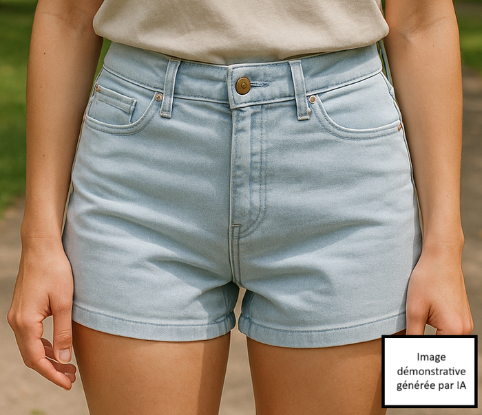 short femme clair, style jean - photo numéro 3