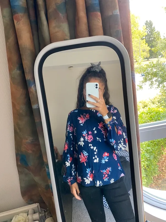 Blouse à fleurs manches longues - photo numéro 2