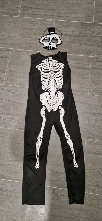 💀 Panoplie Squelette + Masque confort (intérieur velours) - 5 ans