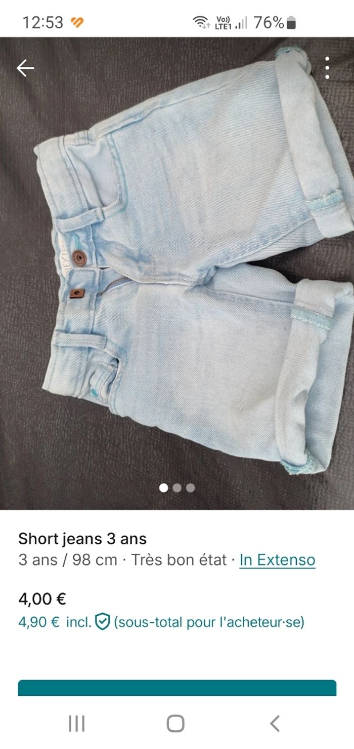 short jeans 3 ans