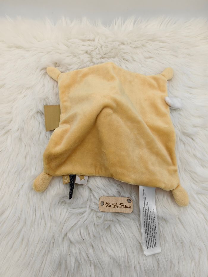 Doudou plat carré Léopard Tigre Chat Tao jaune blanc noir - photo numéro 4