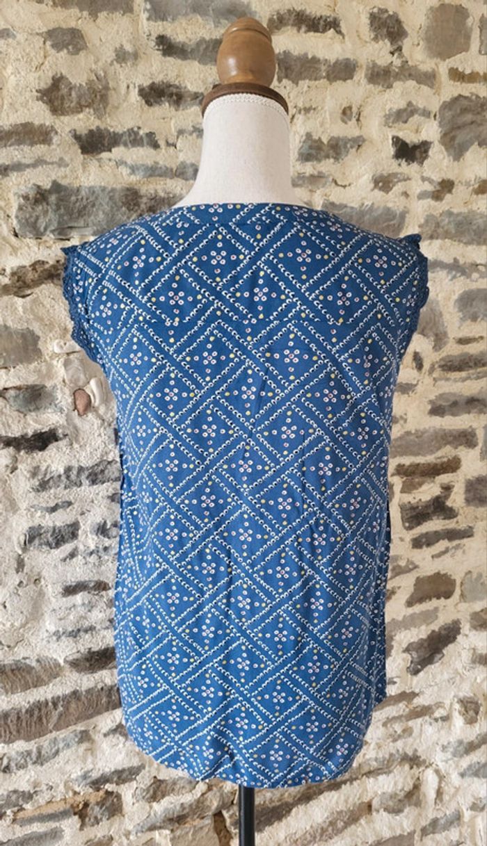 Blouse débardeur à motifs bleu pétrole et doré Only Taille S ou 36 - photo numéro 6