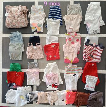 Lot ensembles été fille 9 mois 