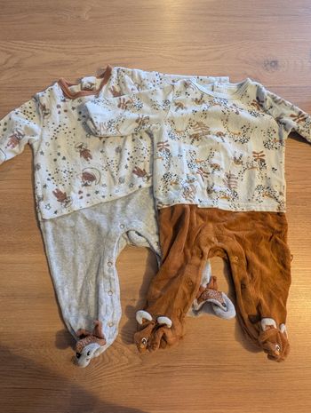 Lot de 2 pyjamas 3 mois "petit béguin"