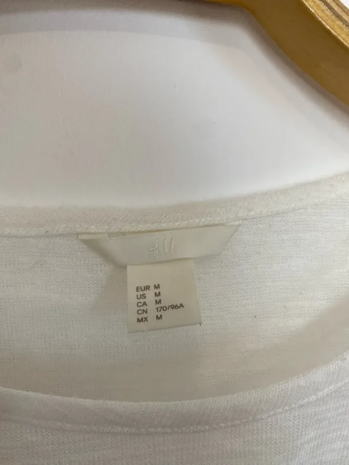 Haut style lin blanc H&M taille M - photo numéro 2