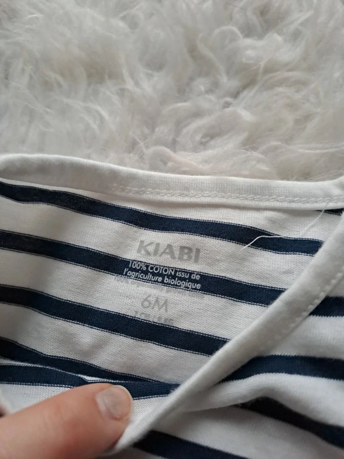 Tee-shirt ML marinière kiabi 6mois - photo numéro 3