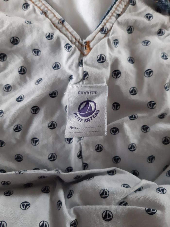 Robe salopette jean - Petit Bateau - 6 mois - photo numéro 3