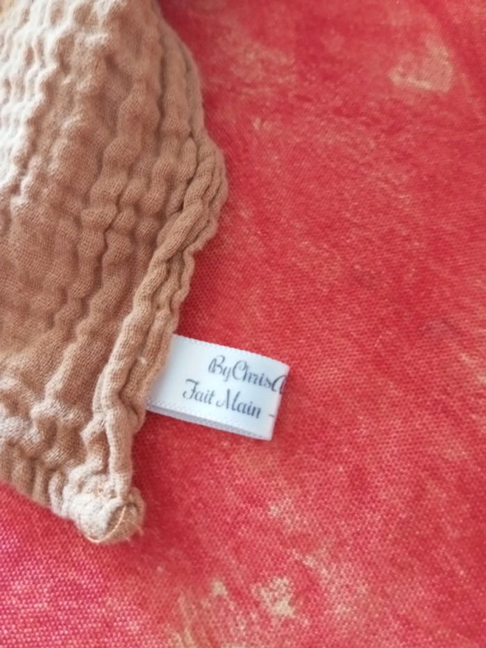 Doudou ours lapin chien gaz de coton bychrisatelier - photo numéro 6