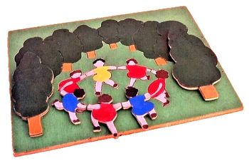 Années 1940    Jeu de formes  Puzzle bois " la ronde "