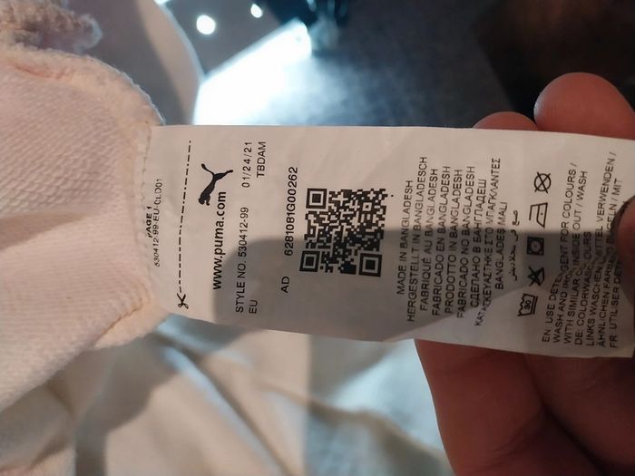 Pull puma blanc et rose XL en très bon état - photo numéro 8