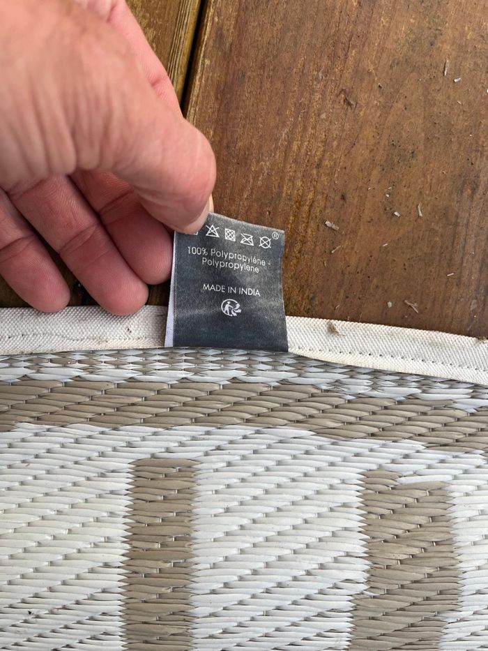 Tapis rond beige et blanc style bohème - photo numéro 2