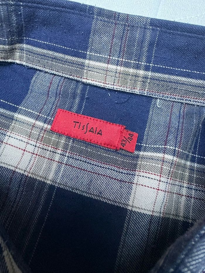 Chemise à carreaux bleus Tissaia Taille 43/44 - photo numéro 7