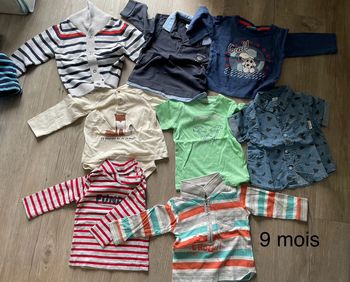 Lot de 8 hauts bébé 9 mois