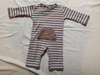 Combinaison rayé bleu ciel et marron