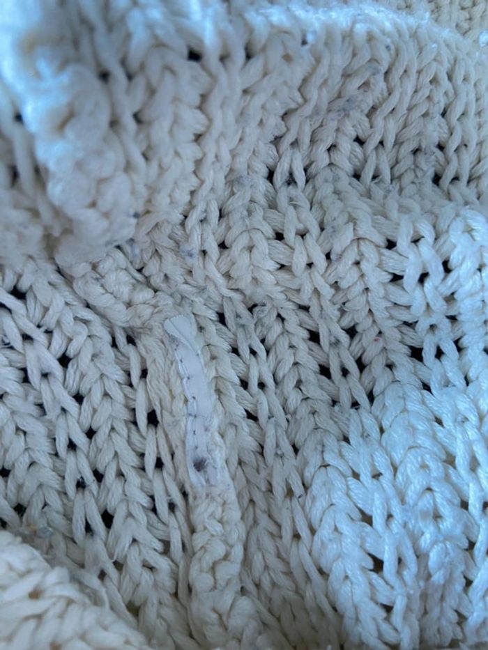 Pull beige/blanc avec nœud dans le dos Mango Taille M - photo numéro 4
