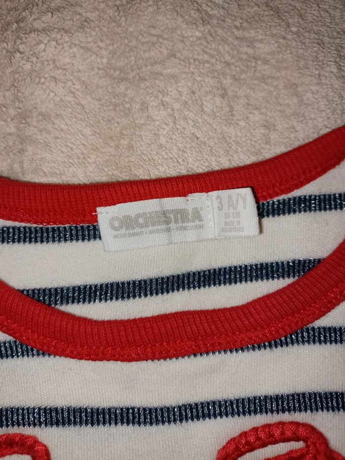Pull blanc à rayures bleu avec lurex Orchestra 3 ans - photo numéro 4
