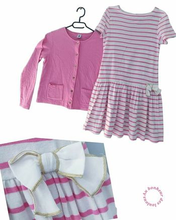 12 ans ensemble petit bateau robe et gilet pression