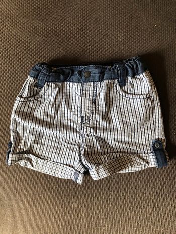 Short bleu et blanc 12m