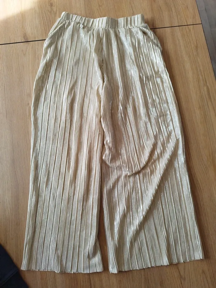 Pantalon fluide doré