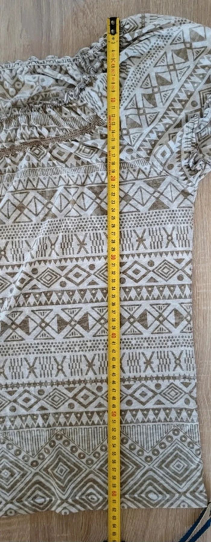 Blouse manches courtes à motifs aztèques écru et beige La Redoute Taille 42 - photo numéro 10