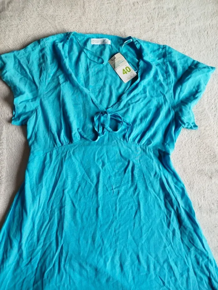 Robe légère turquoise Primark taille 40 - photo numéro 2