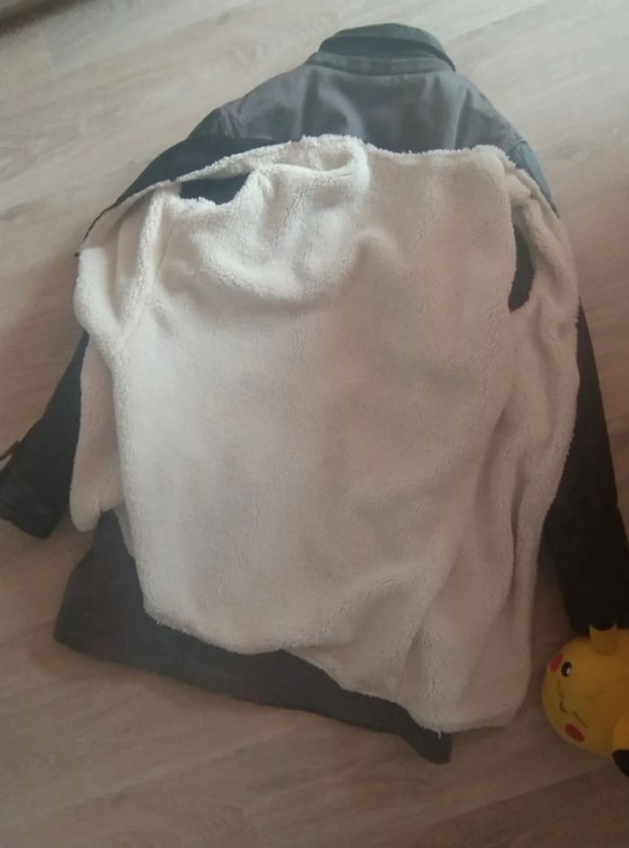 Veste longue bi matière cuir Maze - photo numéro 5
