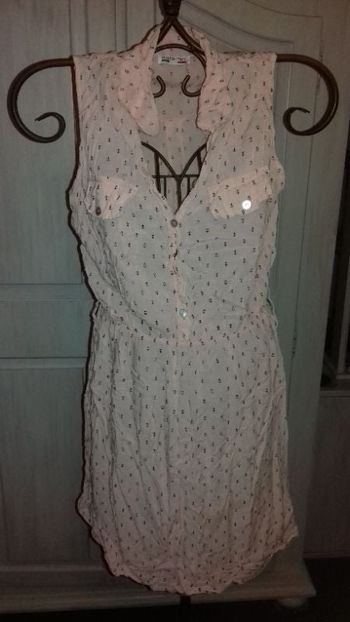 robe rose motif ancre T unique