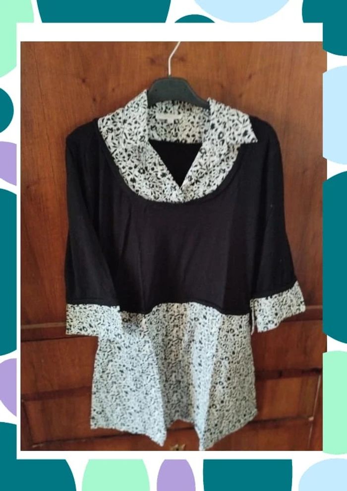 🧥 Blouse noire - manches 3/4 - Taille 40 - Streboski 🧥