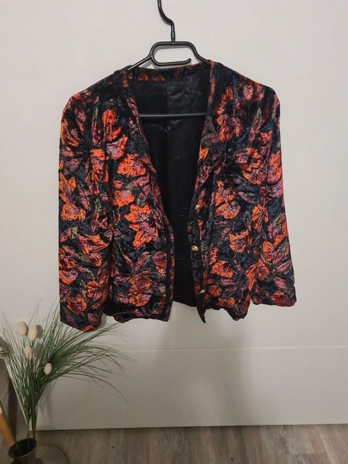 Veste vintage imprimée boutons dorés - photo numéro 7