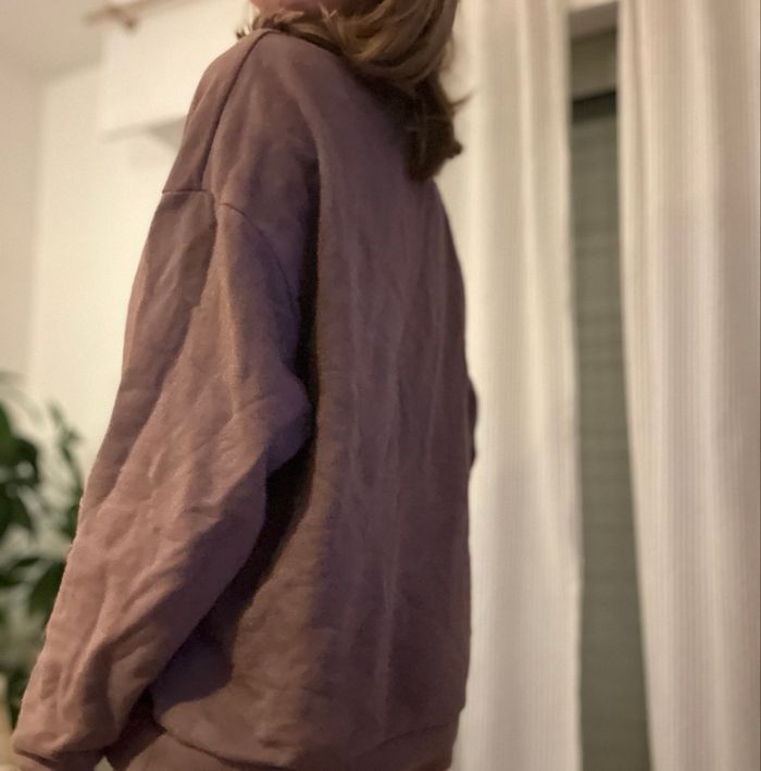 Pull couleur marron /violet ados design taille M - photo numéro 8