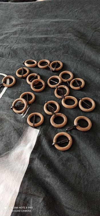 Lot de 20  anneaux a rideaux