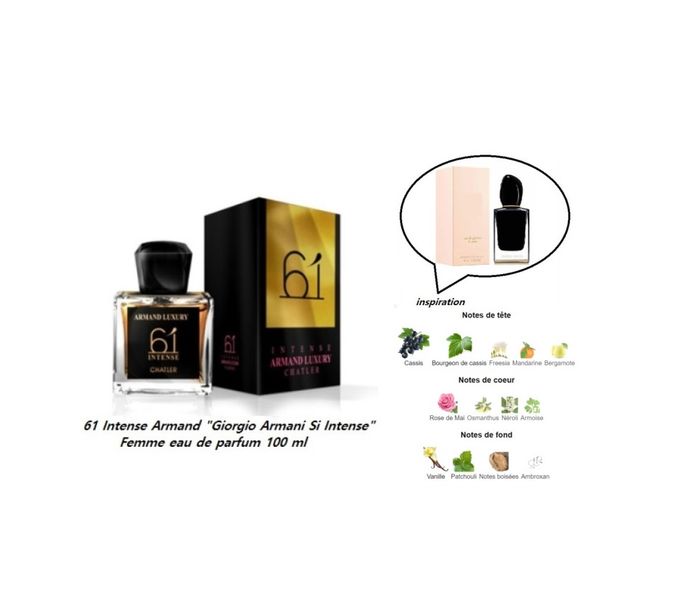 61 Intense Armand intense "inspi Armani Si Intense" Femme eau de parfum 100 ml - photo numéro 2