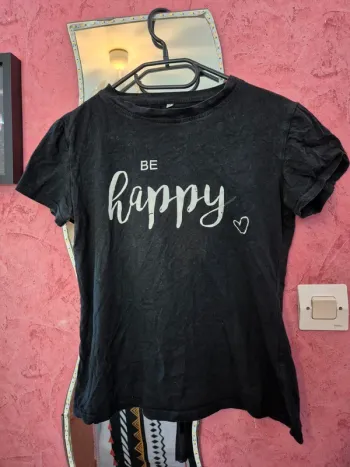 T-shirt noir à motif Shein