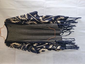 kimono à motifs ethniques TU Sans marque Bleu marine beige