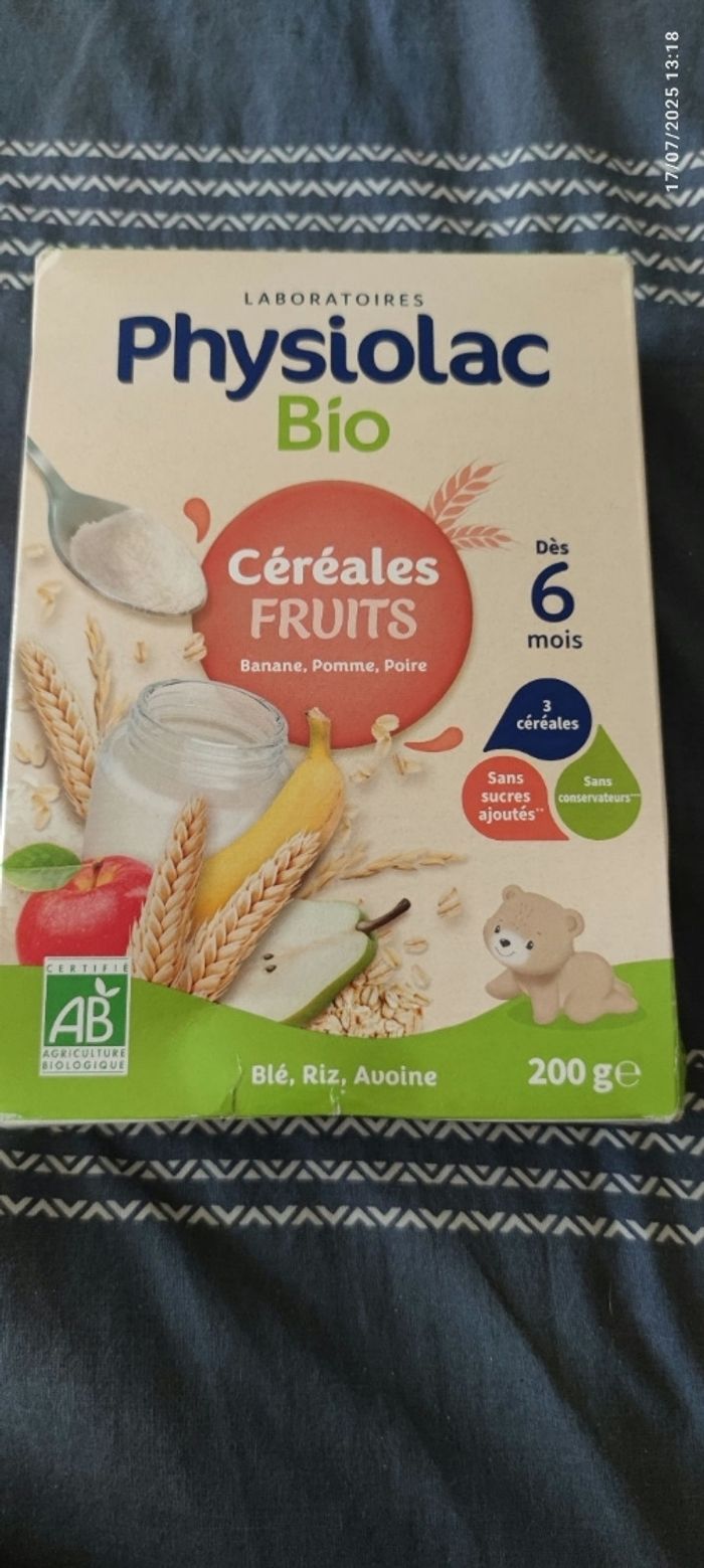 Physiolac bio céréales fruits dès 6 mois