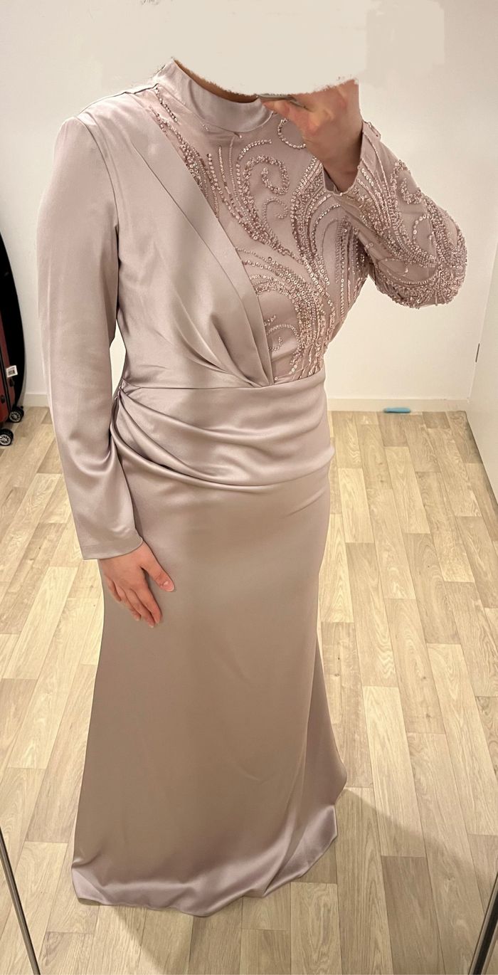 Robe de soirée robe poudré - photo numéro 3