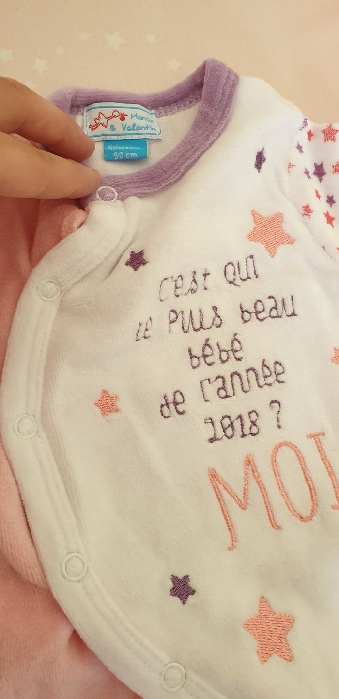 Pyjama une pièce en velours étoiles 2018 - photo numéro 3