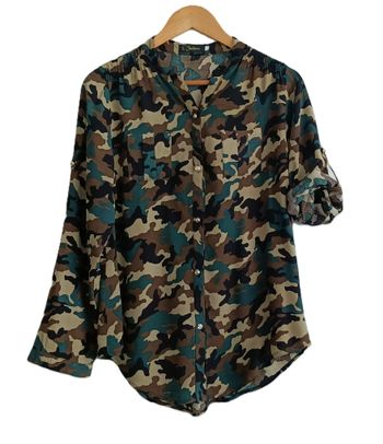 Chemise camouflage manches longues transformable manches courtes. L. Fashion. Taille 38 / 40