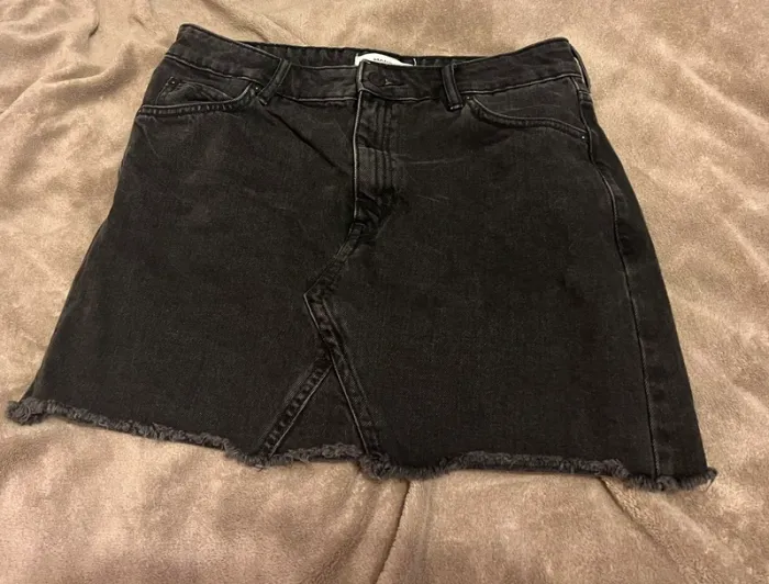 Jupe jean noir effet usée