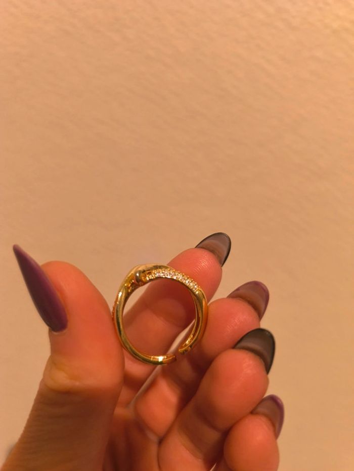 Bague , doré , acier inoxydable, neuf , taille -52 - photo numéro 3