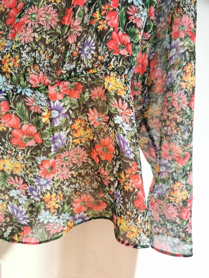 Blouse voile à imprimé fleuri multicolore Naf Naf Taille 38 - photo numéro 7