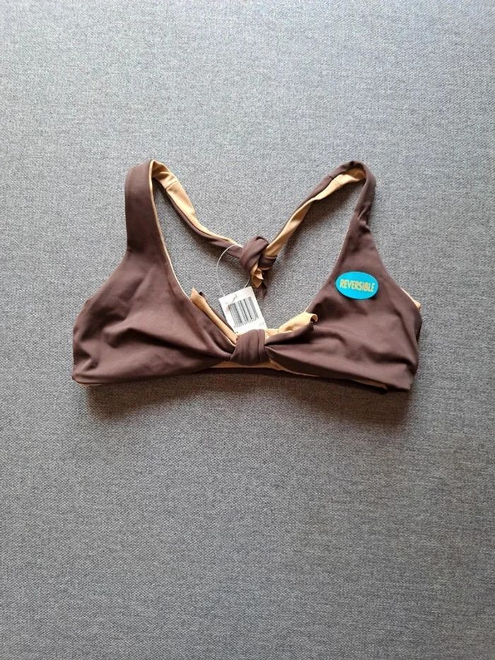 Maillot de bain / bikini réversible marron / beige en S - photo numéro 4