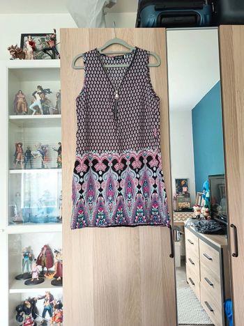 Tunique a motif noir et rose Orcelly - Taille S/M