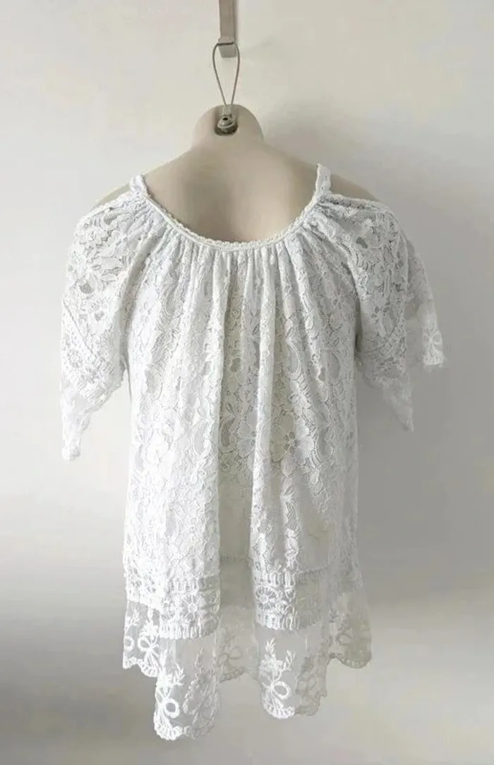 Blouse d'été en dentelle - Made in Italy - taille 38 - photo numéro 2