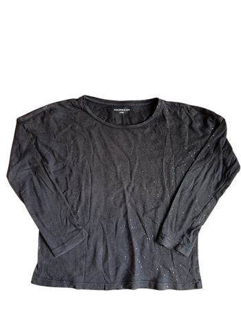 T-shirt noir pailleté argent A1445