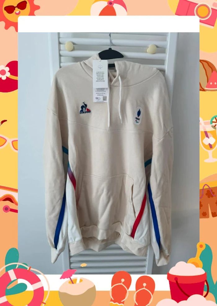 Sweat à capuche coton naturel Jeux Olympiques de Paris NEUF et officiel - photo numéro 4